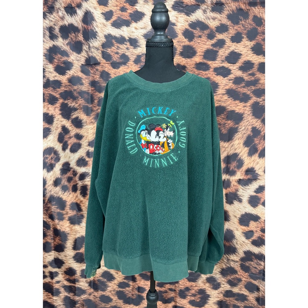 Disney Store Vintage 90s Mickey Minnie Donald Goofy Fleece Sweatshirt
